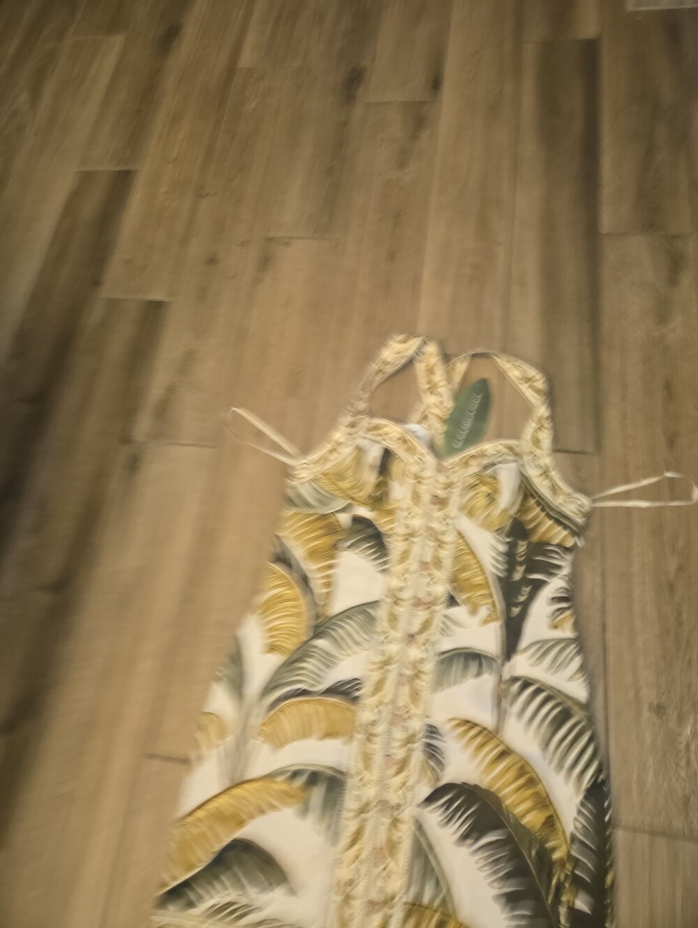 FARM Rio White Dress with Yellow, Olive and Brown Palm Print - Picture 8 of 14